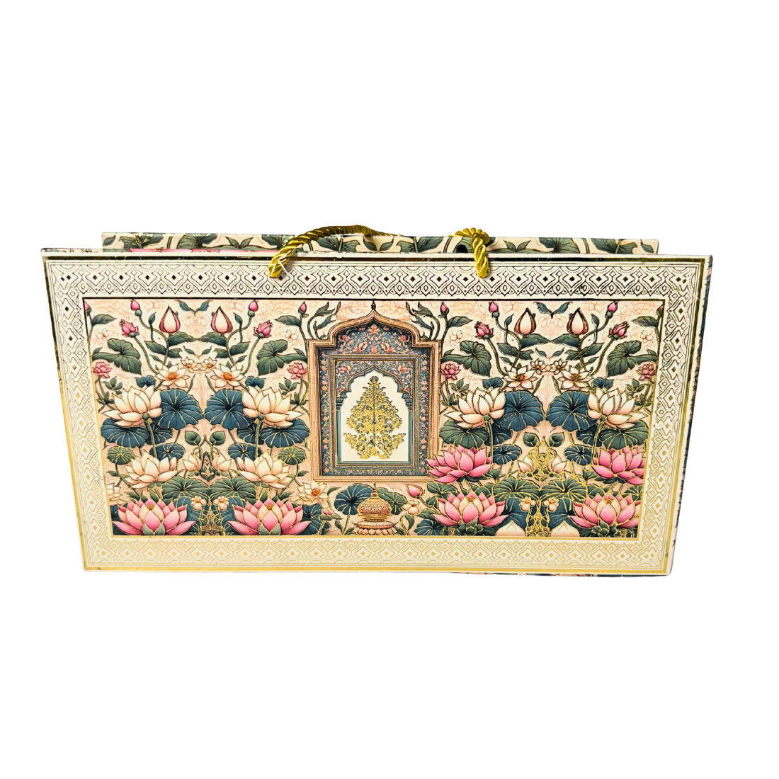 3 Tin Loutus Design Premium Floral MDF Gift Box with Jars 13x7x3.5