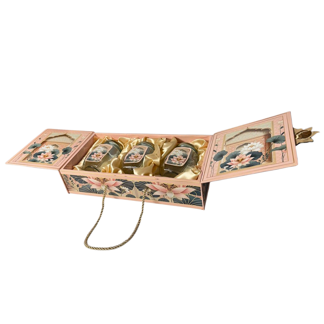 Luxury MDF Gift Box with Glass Bottles 5x5x6