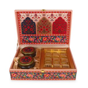 Ethnic Designer MDF Gift Box with 2 Jars & 12 CAVITY – Luxury Gifting by Hi Fashion