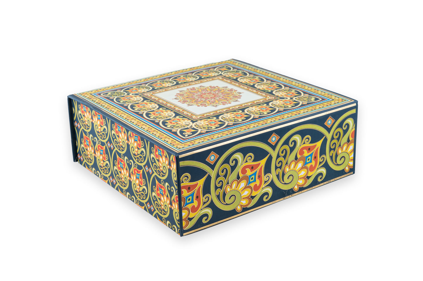 Premium 2 Jar 8 Cut Gift Box with Compartments- 9.5 x 9.5 x 3.5 Inches