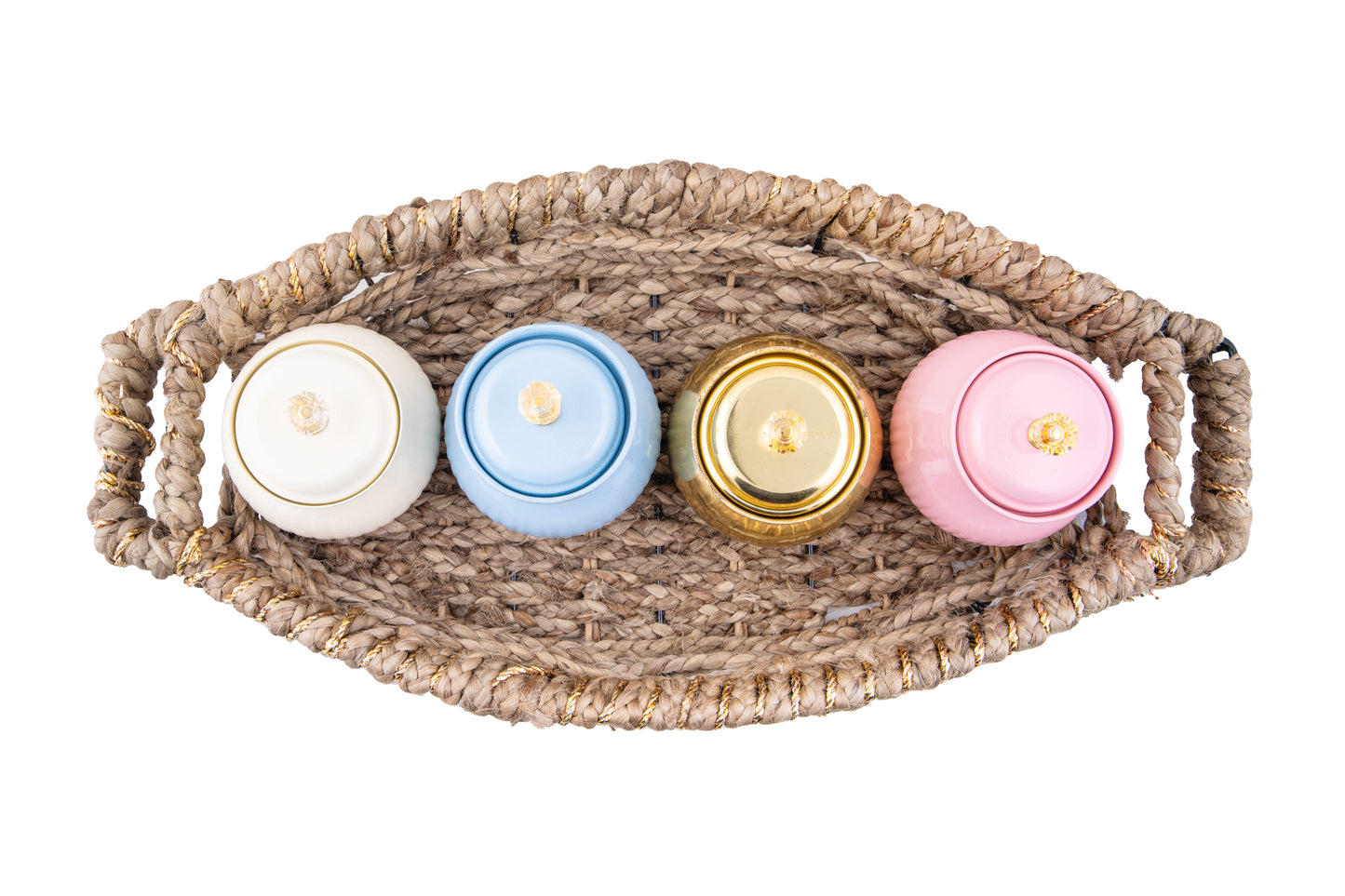 Four Jar Bandh Bunai Joot Tray 21.5x10x3