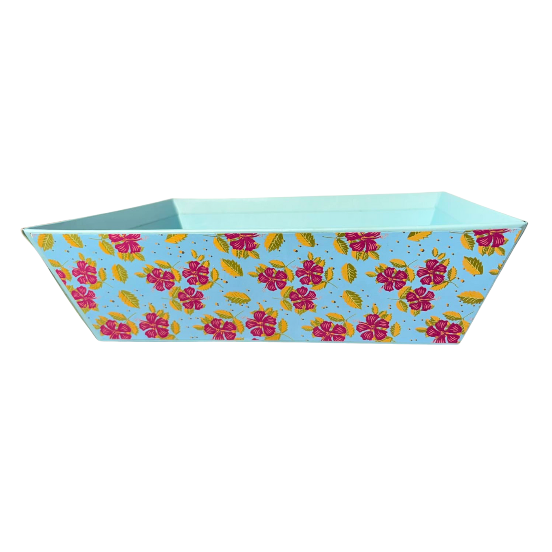 Rectangular MDF Floral Printed Hexa Tray 11.5x11.5x4