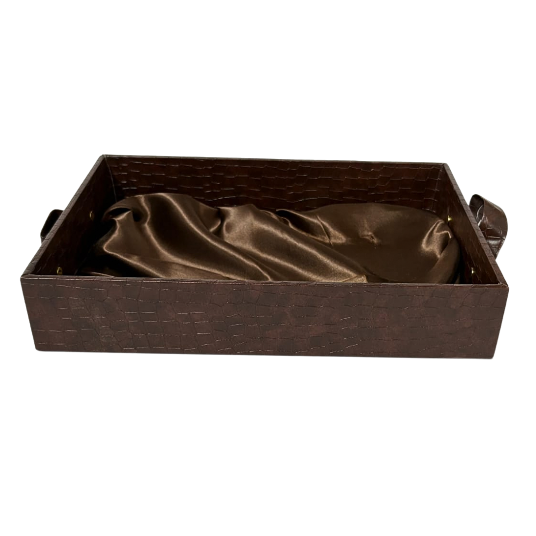 Premium Brown Leatherette MDF Gift Tray  10X14X2.5