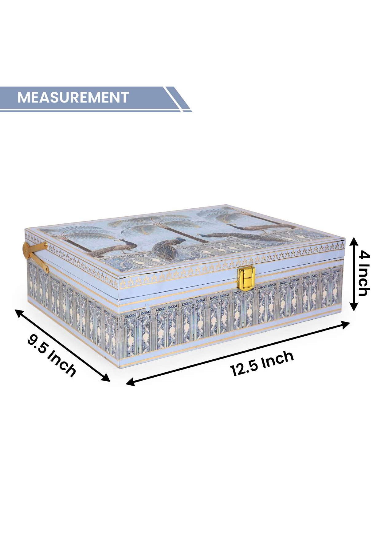 Premium Blue Peacock Design Gift Box – 12 x 9 x 4 Inches