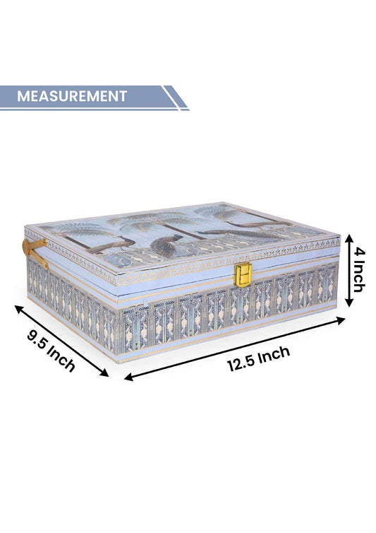 Premium Blue Peacock Design Gift Box – 12 x 9 x 4 Inches