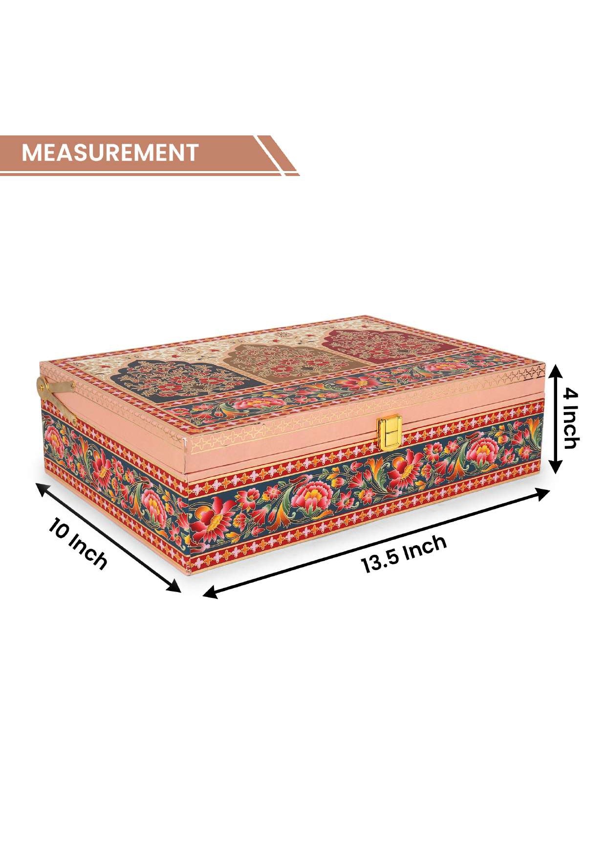 Ethnic Designer MDF Gift Box with 2 Jars & 12 CAVITY – Luxury Gifting by Hi Fashion