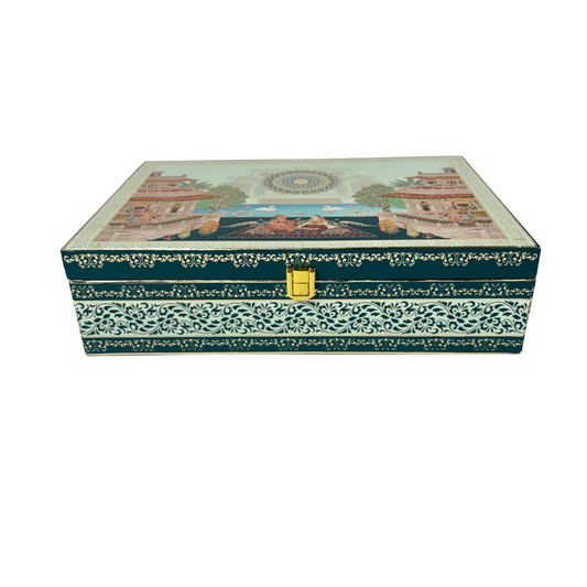 2 Jar 12 Cut Premium Mahal MDF Gift Box with Jars 9X13X3.5