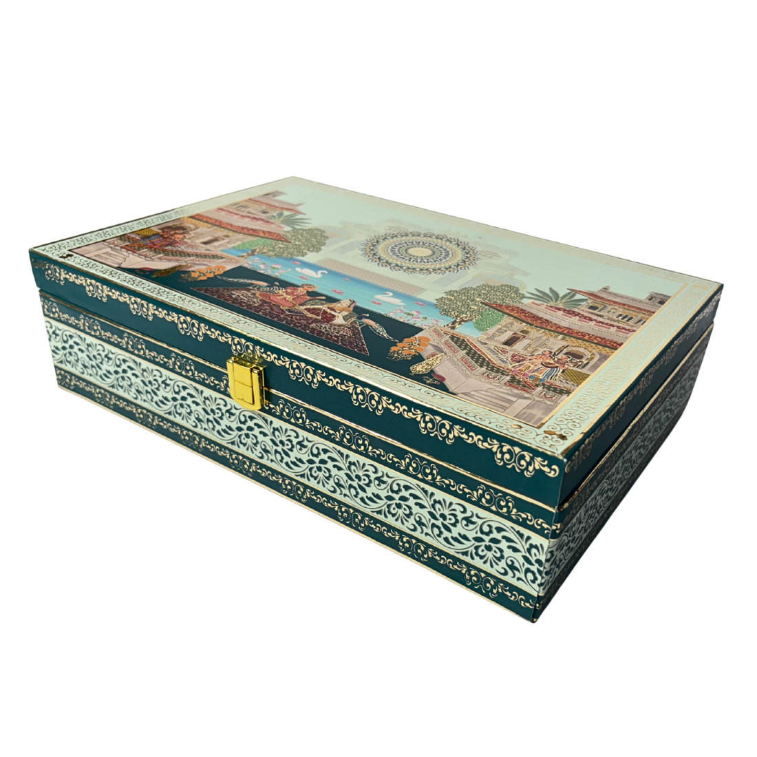 2 Jar 12 Cut Premium Mahal MDF Gift Box with Jars 9X13X3.5