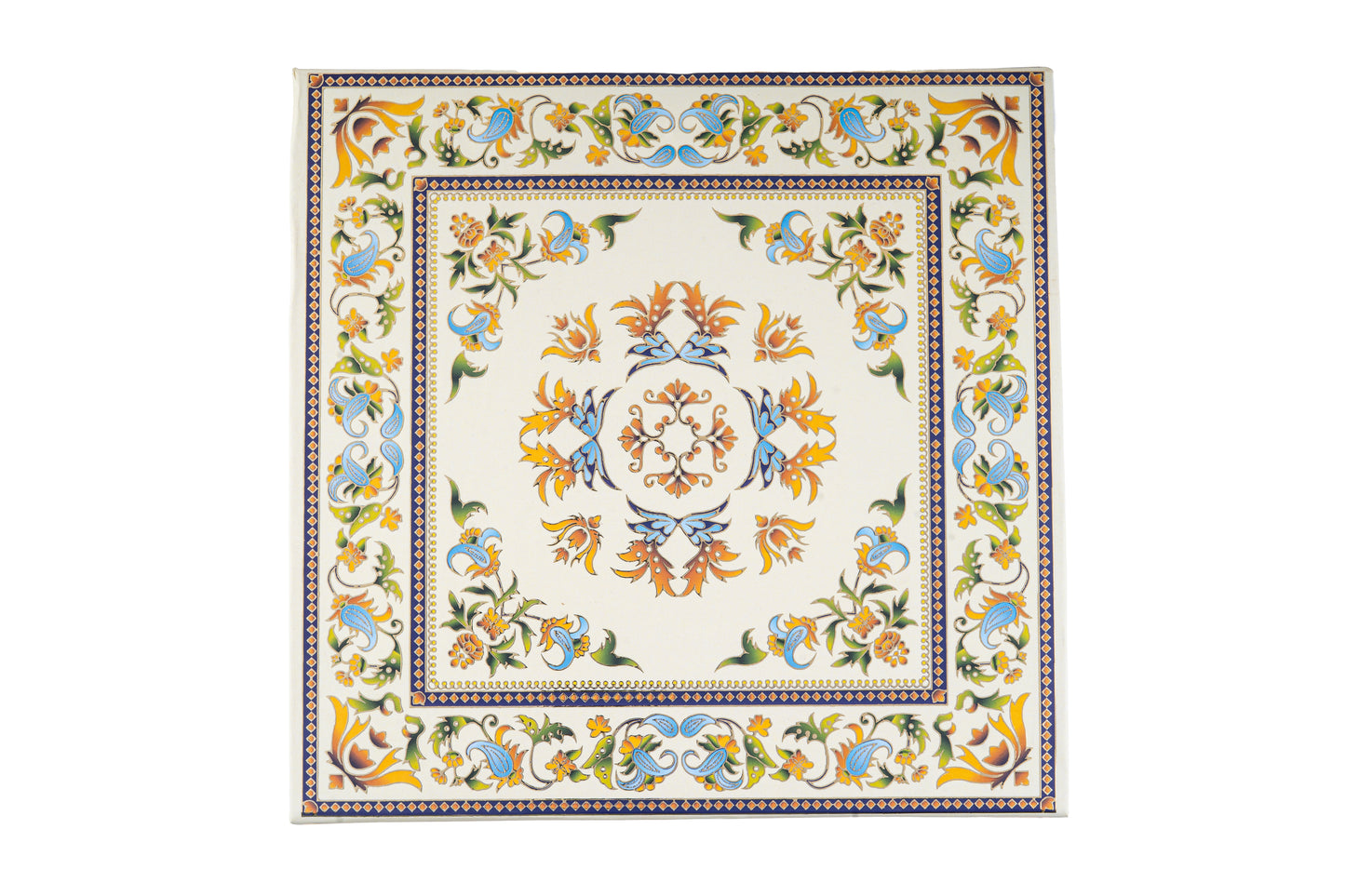 2 Jar 8 Cut Marble Design Gift Box with Compartments 9.5x9.5x3.5