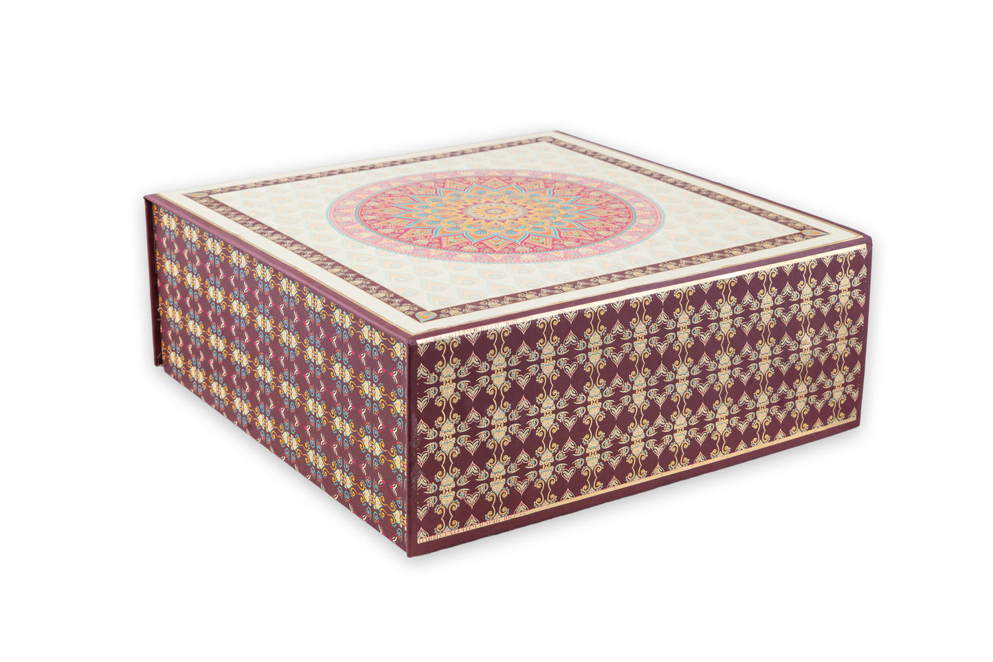 Premium 2 Jar 8 Cut Gift Box with Compartments- 9.5 x 9.5 x 3.5 Inches