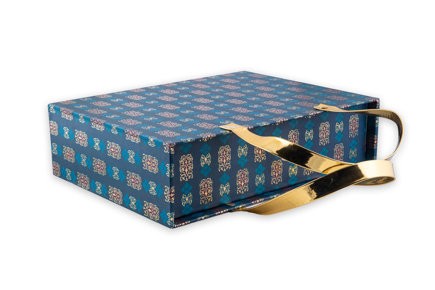 4 Tin Blue Print Drawer Box 12x10x3.5