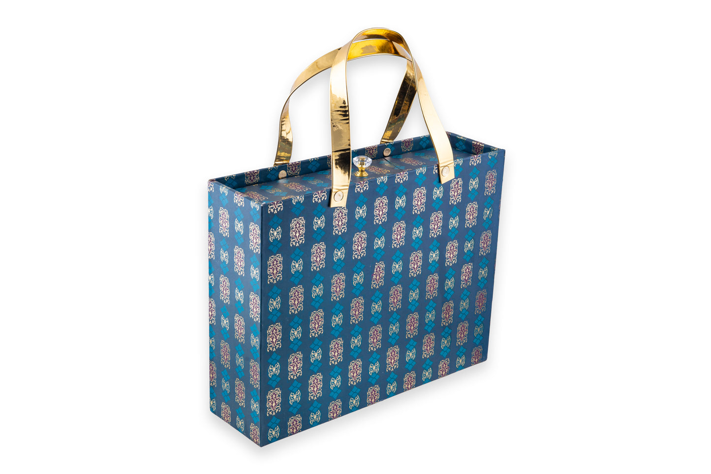 4 Tin Blue Print Drawer Box 12x10x3.5