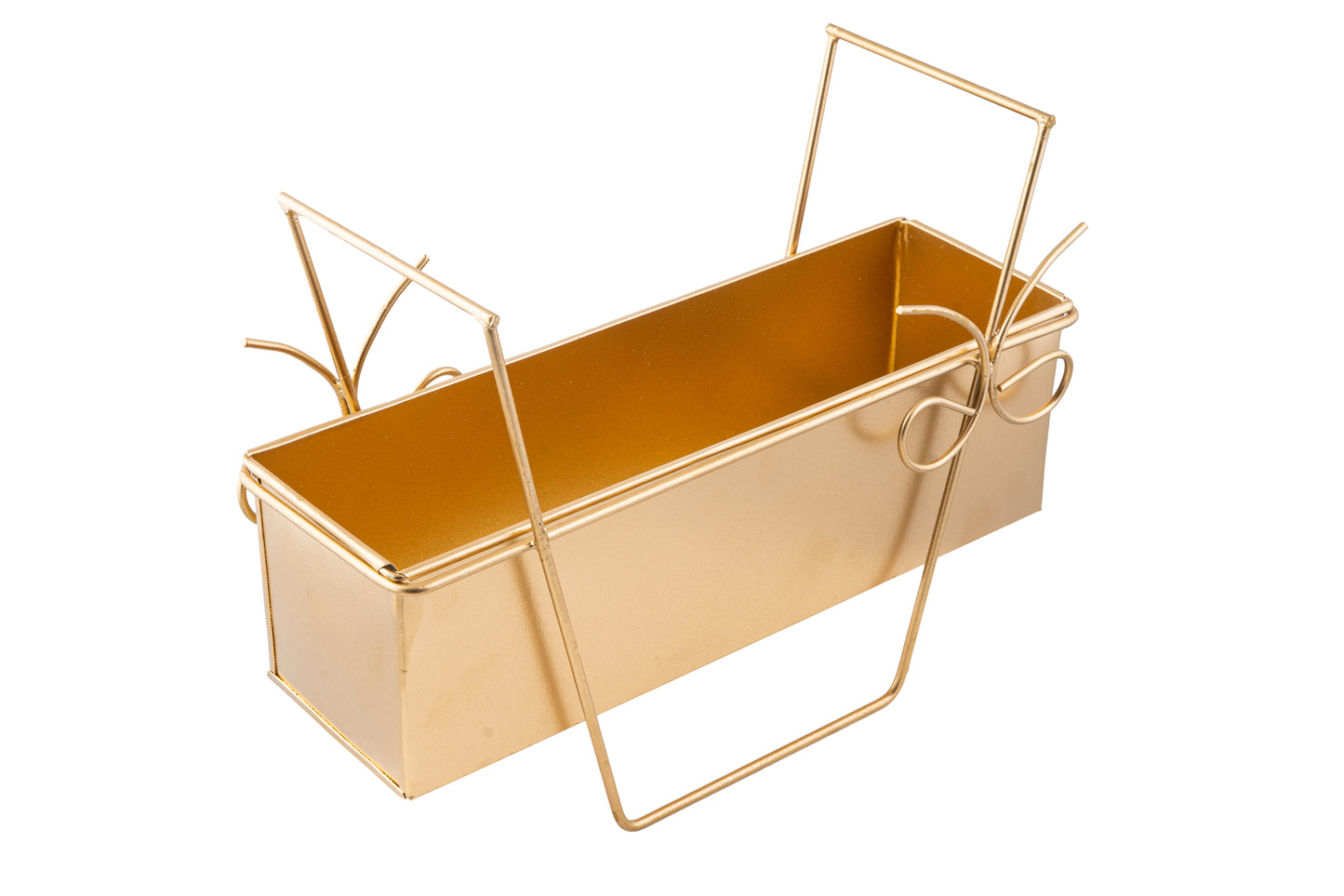 Vintage Floral Square Metal Basket- 10 x 10 x 3 Inches