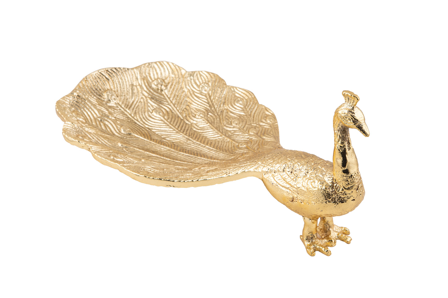 Golden Peacock Decorative Tray- 12 x 6