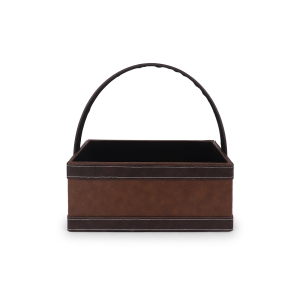 Luxurious Brown MDF Hamper Basket with Handle – Premium Gifting Tray by Hi Fashion - Image 2