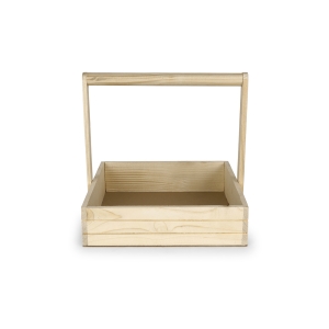 Square Wooden Basket Tray with Handle By Hi Fashion - Image 5