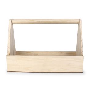 Natural Wooden Basket Tray with Handle – Multipurpose Rustic Hamper by Hi Fashion - Image 2