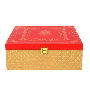 Elegant Golden MDF Gift Box with 4 Red-Lid Jars – Premium Festive & Corporate Hamper by Hi Fashion - Image 5