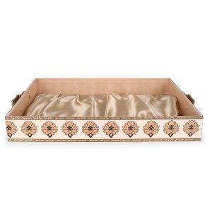 Royal Elegance Gifting Tray – MDF Decorative Serving Tray with Satin Base & Metal Handles - Image 4