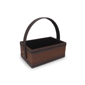 Luxurious Brown MDF Hamper Basket with Handle – Premium Gifting Tray by Hi Fashion - Image 3