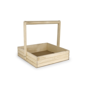 Square Wooden Basket Tray with Handle By Hi Fashion - Image 4