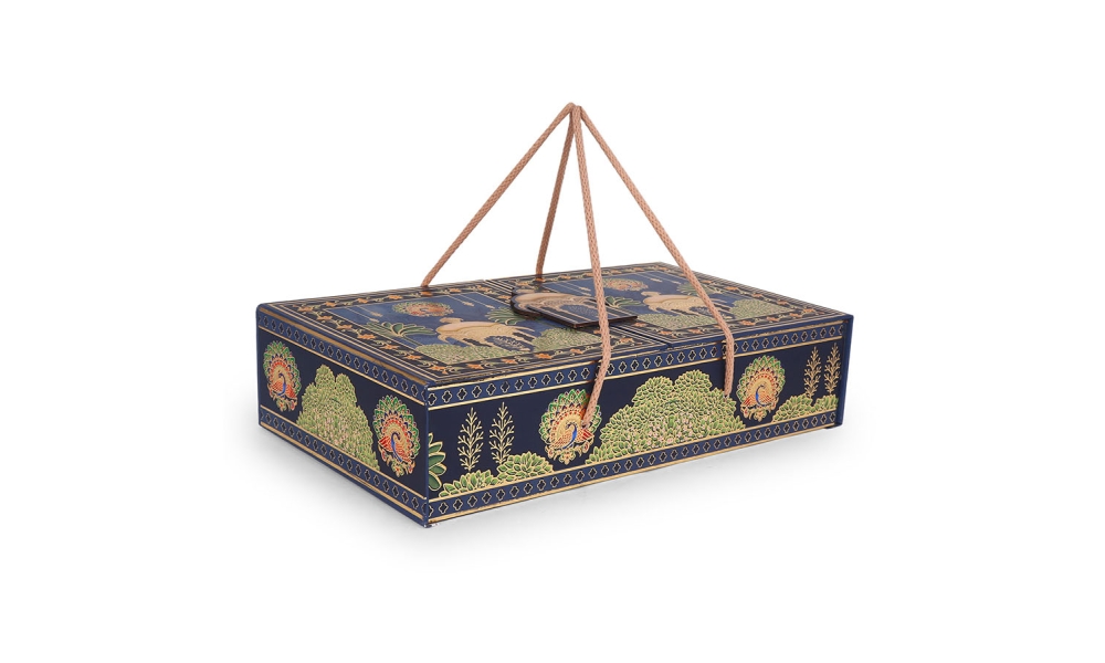Royal Blue Temple Jar Gift Box – 3 Jar Side Open by Hi Fashion - Image 6