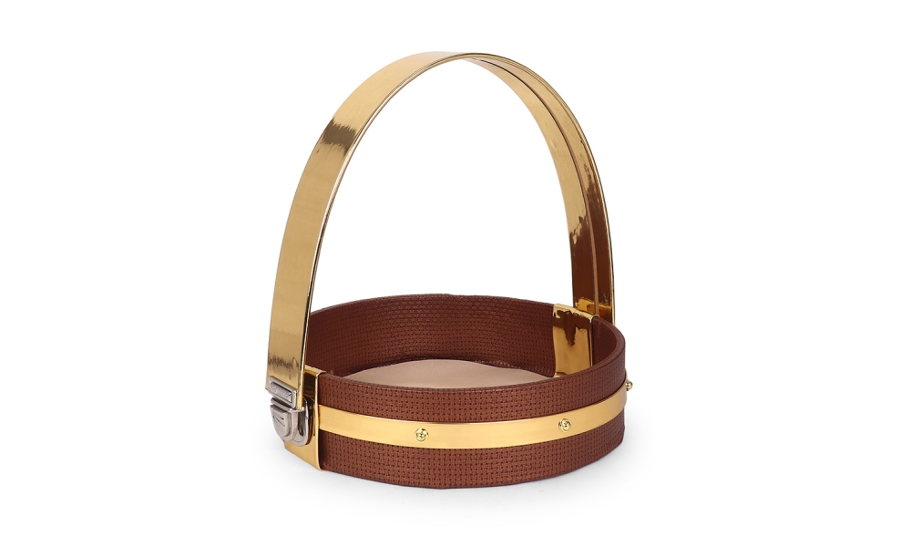 Luxe Round Gifting Basket with Golden Handle – Hi Fashion - Image 3