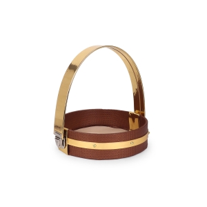 Luxe Round Gifting Basket with Golden Handle – Hi Fashion - Image 3