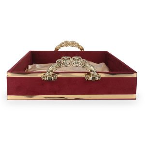 Royal Velvet Wedding Gift Tray with Golden Handles – Premium Gifting Tray by Hi Fashion - Image 6