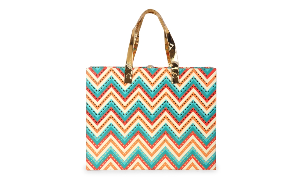 Premium Designer Gift Box with 4 Teal Jars – Zigzag Pattern by Hi Fashion - Image 2
