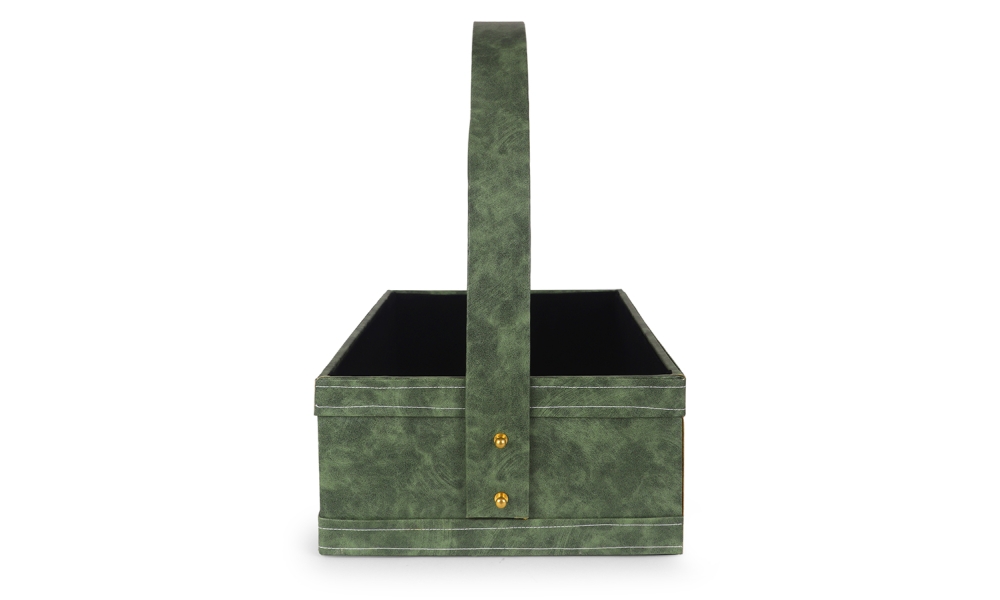 Elegant Green MDF Hamper Basket with Handle – Premium Gifting Tray by Hi Fashion - Image 2