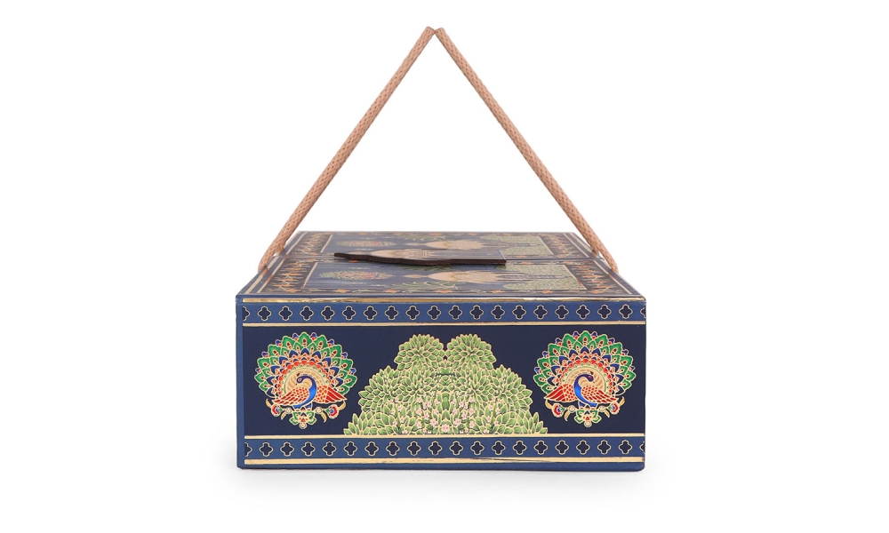 Royal Blue Temple Jar Gift Box – 3 Jar Side Open by Hi Fashion - Image 5