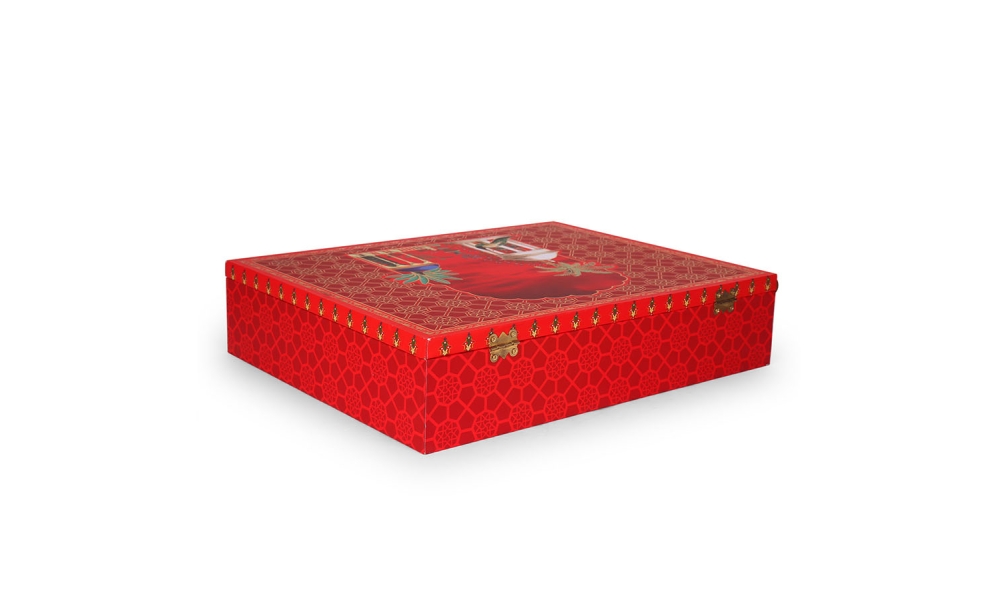 Regal Red Gifting Box with Handle & Compartments – Hi Fashion - Image 2