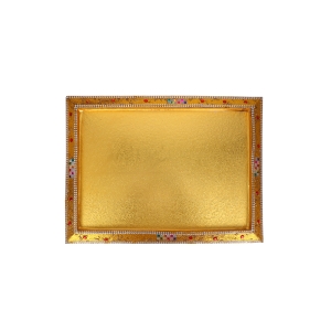 Golden Decorative Gifting Tray – Embellished Dry Fruit and Sweets Platter by Hi Fashion - Image 3