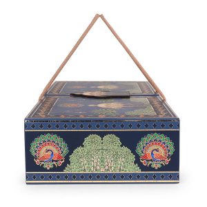4 Jar Double Door Mughal Garden Theme MDF Gifting Box with Handle – Elegant Festive Hamper by Hi Fashion - Image 2