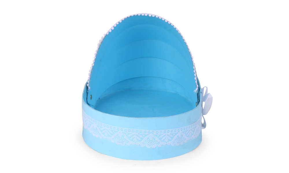 Blue Baby Cradle Gift Basket – Elegant Newborn Hamper Tray by Hi Fashion - Image 5