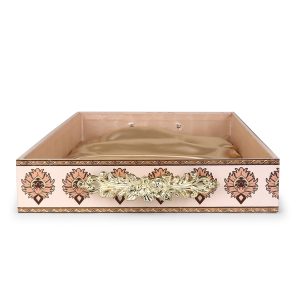 Royal Elegance Gifting Tray – MDF Decorative Serving Tray with Satin Base & Metal Handles - Image 5