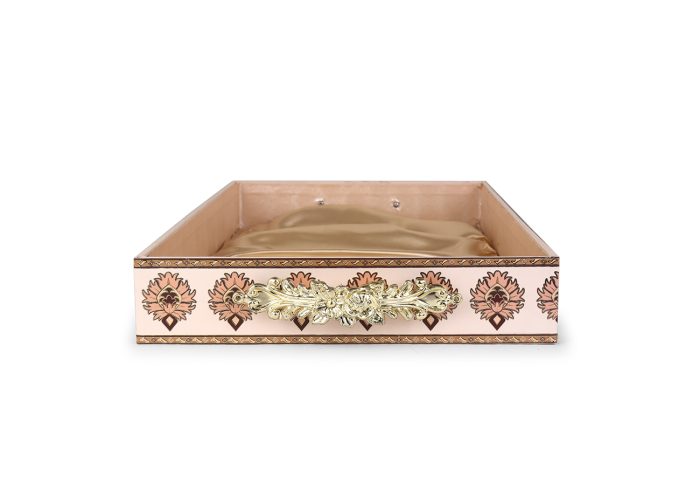 Royal Elegance Gifting Tray – MDF Decorative Serving Tray with Satin Base & Metal Handles - Image 5