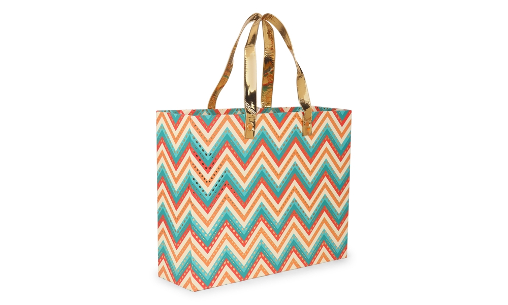 Premium Designer Gift Box with 4 Teal Jars – Zigzag Pattern by Hi Fashion - Image 3