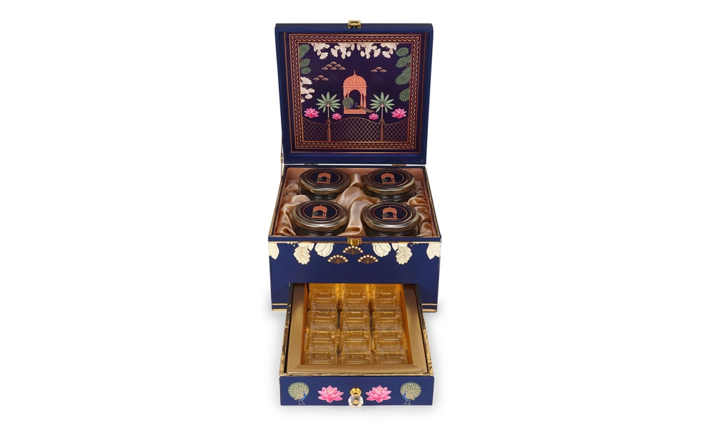 Royal Lotus Jar & Chocolate Box – 4 Jar12 Cavity Set with Drawer by Hi Fashion - Image 5