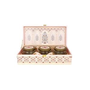 Elegant Peach Arch Window Jar Gift Box – Set of 3 Jars by Hi Fashion - Image 4