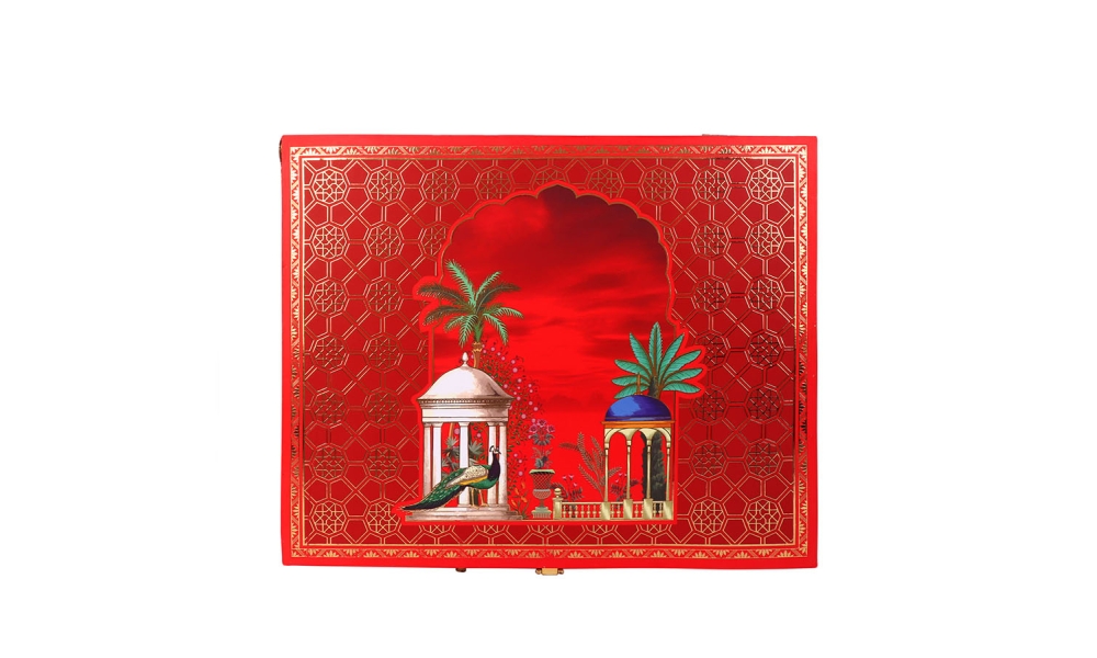 Regal Red Gifting Box with Handle & Compartments – Hi Fashion - Image 3