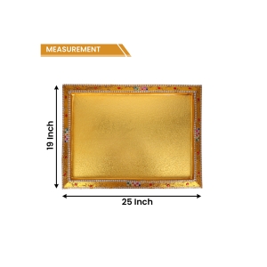 Golden Decorative Gifting Tray – Embellished Dry Fruit and Sweets Platter by Hi Fashion - Image 4