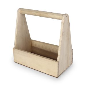 Natural Wooden Basket Tray with Handle – Multipurpose Rustic Hamper by Hi Fashion - Image 3