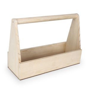 Natural Wooden Basket Tray with Handle – Multipurpose Rustic Hamper by Hi Fashion - Image 4