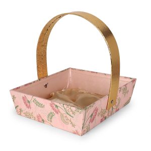 Elegant Floral Pink Gift Basket with Golden Handle – Luxury Gifting by Hi Fashion - Image 4