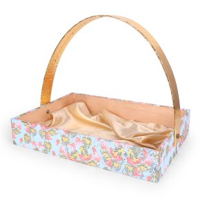 Floral Rectangular MDF Gift Basket with Handle – Elegant Gifting Tray by Hi Fashion - Image 2