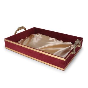 Royal Velvet Wedding Gift Tray with Golden Handles – Premium Gifting Tray by Hi Fashion - Image 3