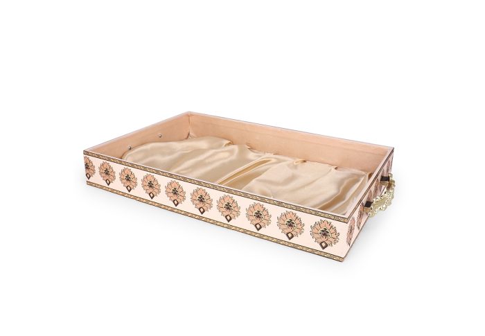 Royal Elegance Gifting Tray – MDF Decorative Serving Tray with Satin Base & Metal Handles - Image 6