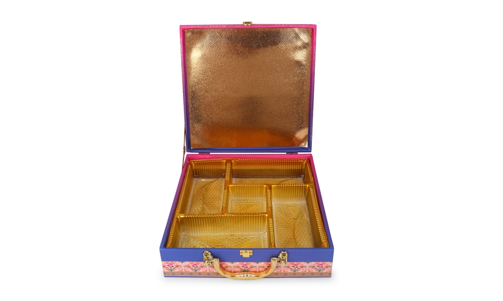 Royal Square MDF Dry Fruit Box – 5 Partition Gifting Box by Hi Fashion
